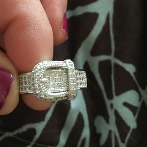 925 Silver White Sapphire Gemstone Belt Ring